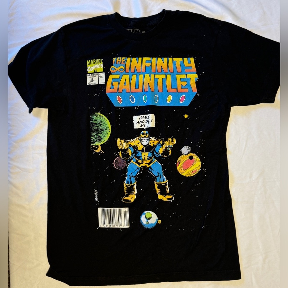 (M) MARVEL INFINITY GAUNTLET "COME AND GET ME" Thanos T-shirt